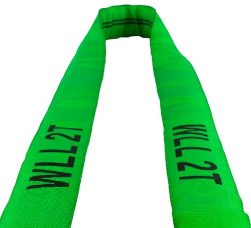 Rundschlinge 2 Meter bis 2000 kg, Bandschlinge DIN EN 1492-1 Zertifiziert, Hebeband 2m / 2t, Hebegurt | Hebeschlinge | Kranschlinge | Tragegurt - MCS Cargo Security