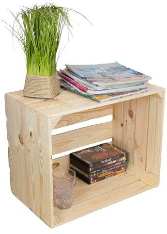 Kistenkolli Holzkiste Johanna |50 x 40 x 30cm |Kiste Holz | Weinkisten Obstkisten Deko |Perfekt als Regal Aufbewahrungskiste Spielzeugkiste