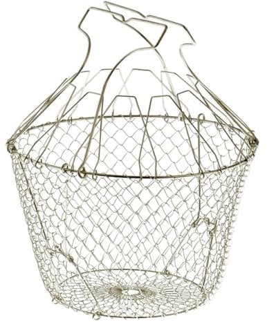 LA BONNE GRAINE - Panier à salade pliant avec raidisseurs - Inox - Rangement facile - Essorage délicat - Ø 22,5 cm