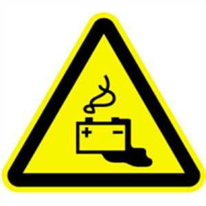 Schild Warnschild Warnung vor Gefahren durch Batterien 20cm sl Alu