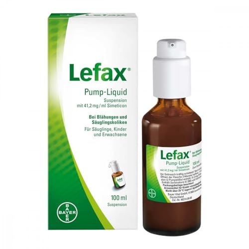 Lefax Pump-Liquid | bei Säuglingskoliken und gegen Blähungen bei Babys und Erwachsenen | mit 41,2 mg Simeticon | mit praktischer Dosierpumpe | 100 ml