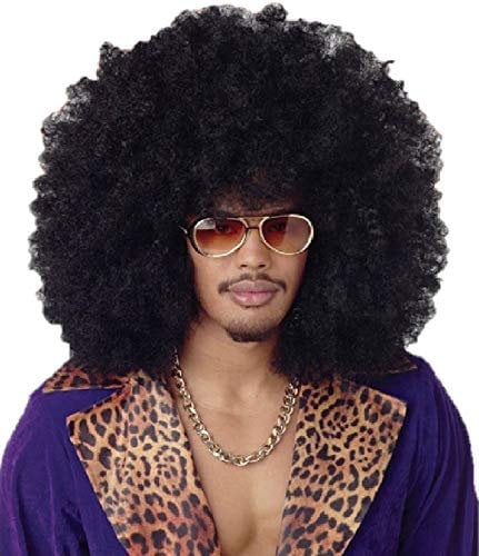 260g XXL AFRO PERÜCKE Lockenkopf WIG Black Afroperücke Lockenperücke Fasching Karneval schwarz