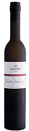 Walcher Grappa GEWÜRZTRAMINER, (1x 0,50l) - specialità dell'Alto Adige, aromatico tipico di petali di rosa e note speziate, sapore della natura