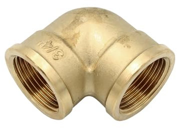 Stabilo-Sanitaer Messingfitting Winkel 3/4 Zoll Innengewinde DN20 90° Grad Rohrwinkel Messing Fitting Gewindefitting Rohrfitting