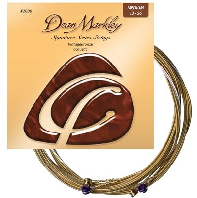 Dean Markley 2006A VintageBronze Acoustic Jeu de cordes pour guitare folk Tirant medium .013 -.058