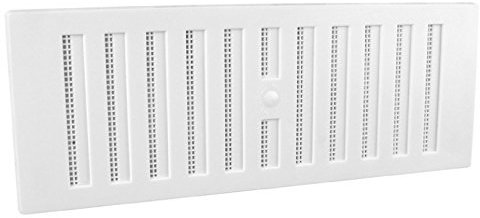 9 x 3 White Plastic Adjustable Air Vent Grille with Flyscreen Cover