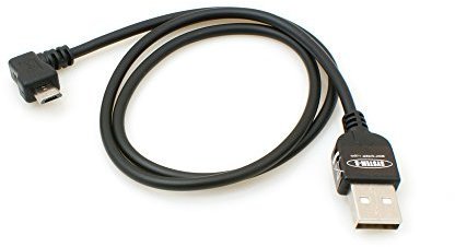 System-S Câble Micro USB 2.0 Fiche coudée 90 ° Angle (Gauche/Mâle) Adaptateur Câble de données et de Chargement, 50 cm