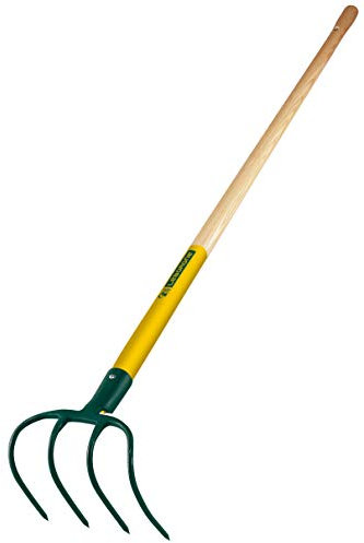 Leborgne, Croc de Pépinièriste 4 dents de 16 cm, Manche Bois Pomme Certifié PEFC 100% de 130 cm, Têtes en acier forgé et trempé, Protège pointes : rangement sécurisé