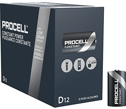 Procell Alkaline Batteries, D, 12/Box, Sold as 12 Each