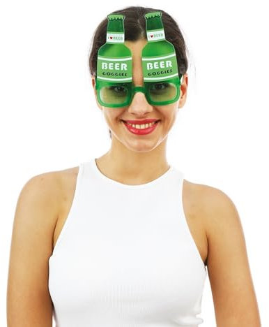 P'TIT CLOWN Fantasie-Brille – Lustige Partybrille – Erwachsene – Perfekt für Kostüm, Karneval, Cosplay, Cocktailabend, tropische Party – Kunststoff (Brille Bier)