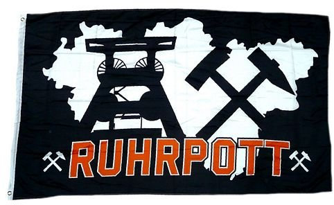 Flagge/Fahne Ruhrpott schwarz 90 x 150 cm