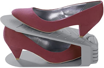 Maximex Schuhhalter 4er Set - 4er Set, Polystyrol, 10 x 12.8 x 26 cm, Grau