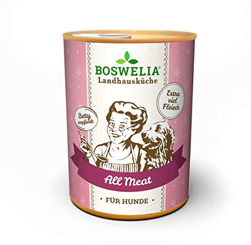 Betty´s Landhausküche Dose Nassfutter Hund, getreidefrei, Beste Qualität, hochwertiges Fleisch, schonend gegart, Bettys, für alle Hunderassen geeignet, All Meat 400 g