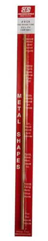 K&S Precision Metals Round Brass Tube 8128 – 5/32 OD x 0.014 Wall x 12 Long – DIY Crafts, Plumbing, HVAC, Modeling, Made in USA, 1 Tube
