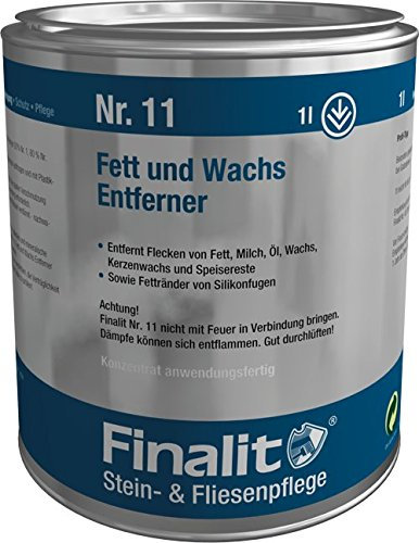 Finalit Nr. 11 Fett- und Wachs-Entferner (neutral) | 1x 1L | Spezialreiniger für Fett- & Wachsrückstände auf Natursteinen, Kunststeinen, Grabsteinen & allen Oberflächen
