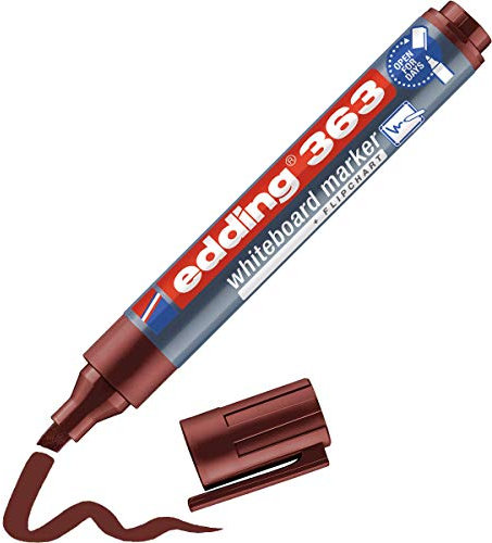 edding 363 Whiteboardmarker - braun - 1 Whiteboard Stift - Keilspitze 1-5 mm - Boardmarker abwischbar - für Whiteboard, Flipchart, Magnettafel, Pinnwand, Memoboard - Sketchnotes