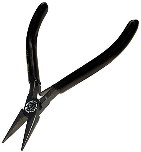 Bernstein 3-933-7 Long-Nose Pliers 125 mm with Short Nose Bronzed Black Conductive Dipped Isolation