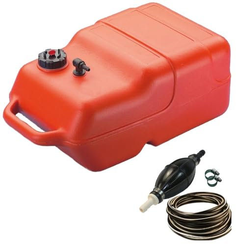 22 Liter Benzintank mit Pumpball und 2 Meter Benzinschlauch sowie 2 Schellen aus Edelstahl