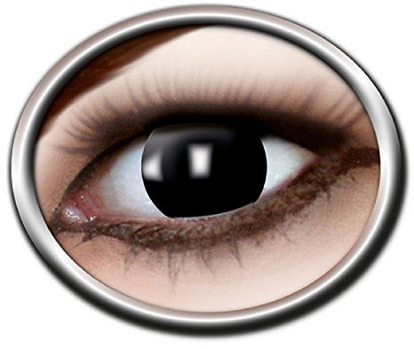 Zoelibat Eyecatcher Motivlinsen - Blind Black m20 - farbige 3-Monats-Kontaktlinsen - Schwarze Linsen zu Magier Zauberer Hexer Kostümen