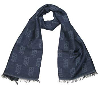 DOCTOR WHO Bleu Echarpe Tardis - Produit officiel BBC par LOVARZI - Vendue dans sa boîte officielle