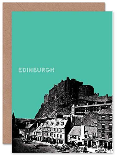 Wee Blue Coo PHOTO CASTLE HILL GRASSMARKET EDINBURGH SCOTLAND BLANK GREETINGS CARD