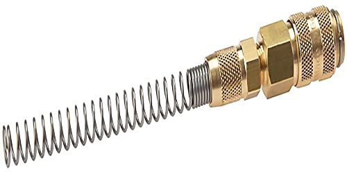 Druckluftkupplung NW 5 mit Überwurfmutter und Knickschutz (Messing - 8 x 6 mm)