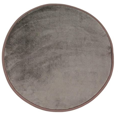Monbeautapis Teppich rund, Extraweich, rutschfest, Flanell, Polyester, 70 x 70 cm, Polyester, Taupe, 70x70 cm