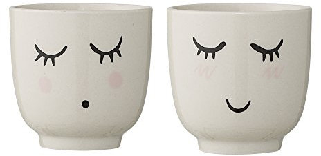 Bloomingville kleine Becher Smilla, weiß, Keramik, 2er Set