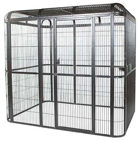 A&E Cage Co WI8662 Walk-in Bird Aviary for Parrots, 86x62x79 Black