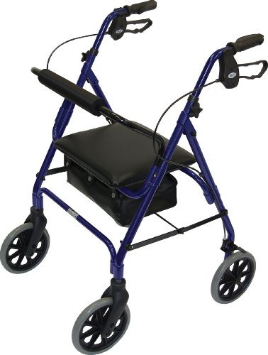 Patterson Medical Rollator, vier Räder, Seilzugbremsen, Blau