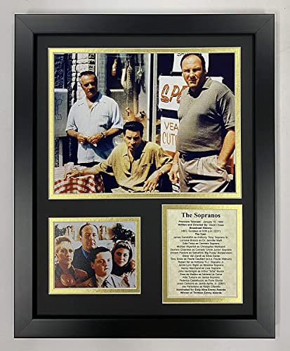 Legends Never Die The Soprano's- American Drama Series About The Mob Collectible | Gerahmte Foto-Collage Dekor – 30,5 x 38,1 cm (16173U) Schwarz