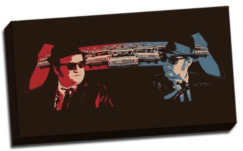Blues Brothers Canvas Retro Pop-Art Print 30X 16 Inches by Panther Print