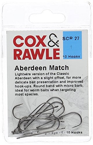 Cox & Rawle Aberdeen Match Sea Fishing Hook Size 1 Black (10pcs)