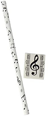 Schreibset mit Bleistift und Radiergummi Musikmotive schwarz - Schönes Geschenk für Musiker