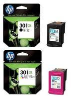 Kit 2 Original HP 301XL Tintenpatronen (Set 1 Schwarz + 1 Farbe), Hohe Kapazität, Sparen CH564EE + CH563EE