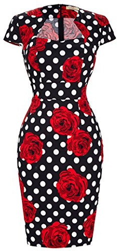 GRACE KARIN Retro 1950s Cap Sleeve Women's Cocktail Dress X-Large Floral-11(CL7597)