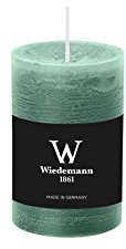281003.118-8 Stück durchgefärbte Stumpenkerzen (H x Ø) 80 x 68 mm, Farbe Eukalyptus, mit ASF zum Abbrandschutz, Wiedemann Marble Kerzen, Advent, Adventskranz, Weihnachten, Dekoration, Event