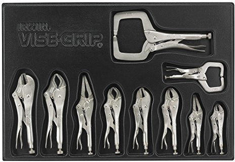 IRWIN Vise-Grip Locking Pliers Set with Tray, 10-Piece (1078TRAY)