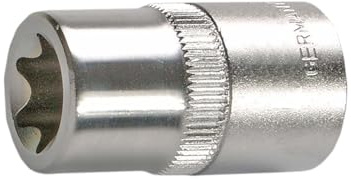 SW-Stahl 05668L E-Profil Steckschlüsseleinsatz E24-1/2 Zoll Nuss | Premium Außen-Torx Nuss aus Chrom-Vanadium-Stahl, matt verchromt, Länge 38 mm, ideal für Werkstatt und Kfz-Reparatur