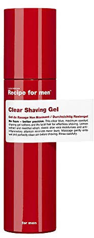 RECIPE FOR MEN Rasiergel: mit Hyaluronsäure und Menthol, minimiert Rasurbrand und Rötungen, 100% Vegan, Made in Sweden,100ml