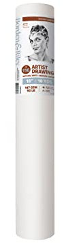 Borden & Riley 45,7 cm x 9,1 m #116 Künstlerrolle, Zeichen-/Skizzenrolle, 147 g/m², Weiß, je 1 Rolle