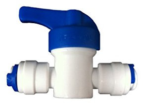 1/4 INLINE TAP/SHUT-OFF VALVE/ISOLATION VALVE FOR 1/4 LLDPE FRIDGE FREEZER/REVERSE OSMOSIS WATER FILTER SYSTEM WATER PIPE TUBING