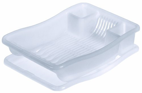 Curver 173120 Abtropfbrett, mit Tellerständer für 18 Teller, aus Polypropylen