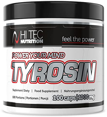 HI TEC NUTRITION Tyrosin, 100 capsule Amino Muskelprotein reduziert Müdigkeit intensiviert die Fettverbrennung Neutral