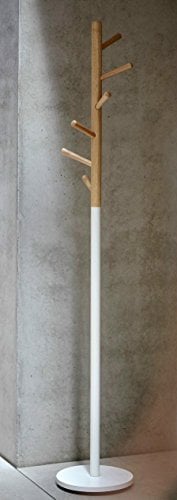 Jan Kurtz Garderobenständer Kent, Buche Natur/Stahlrohr weiß 182 cm hoch, Rohr: ? 38 mm, Fuß: ? 32 cm