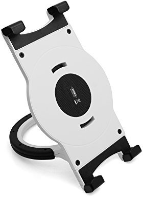 System-S Universal Schreibtisch Halterung Halter Tisch Ständer Fuß 360° Rotation Neigungsverstellbar für Tablet PC eBook Reader 17 cm - 19,5 cm Weiß