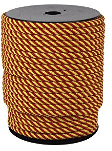Cofan Carrete de cuerda trenzada helicoidal | Medidas desde Ø 6 mm hasta Ø 16mm | Rollos de 50, 100 y 200 metros | Color amarillo/rojo