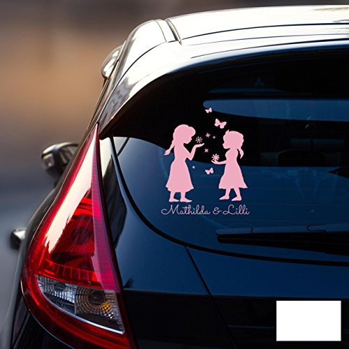 Autotattoo Heckscheibenaufkleber Fahrzeug Sticker Aufkleber Baby Schneeprinzessin Kinder M1872 - ausgewählte Farbe: *weiß* ausgewählte Größe: *M - 18cm breit x 25cm hoch*