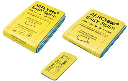 AeroResc Easy Splint Universal Schienenset mit kleiner, großer und Fingerschiene (gefaltet) für Arme, Beine, Hände und Finger