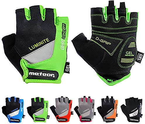 meteor radhandschuhe MTB Handschuhe Herren Gel GX31 Green fahrradhandschuhe Mountainbike Handschuhe - Radsport Handschuhe Damen - Radsporthandschuhe Downhill Wandern Fahrrad Handschuhe Kinder